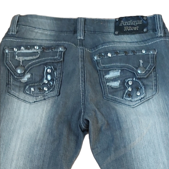 Washed Grey Vintage Jeans,Size 28,Low Rise - Picture 7 of 8